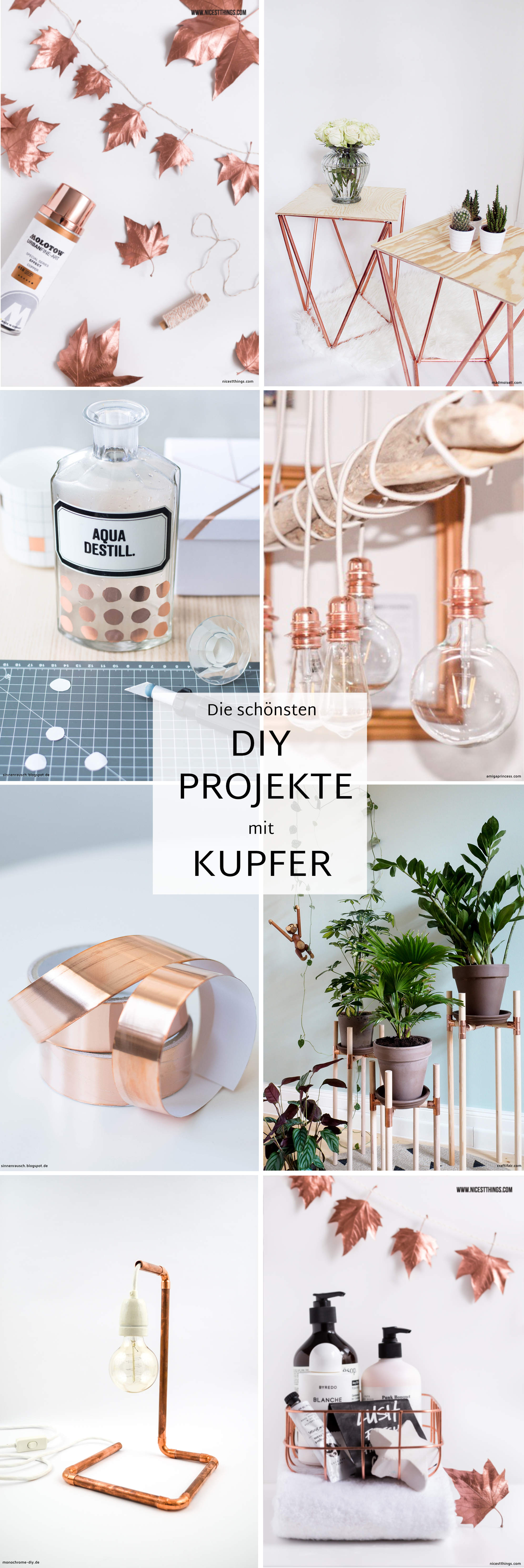 Die schönsten diy projekte mit kupfer Kleiderstange diy holz