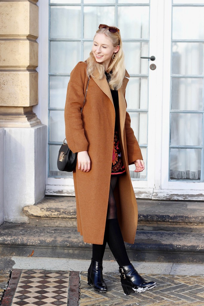 Camel coat outfit