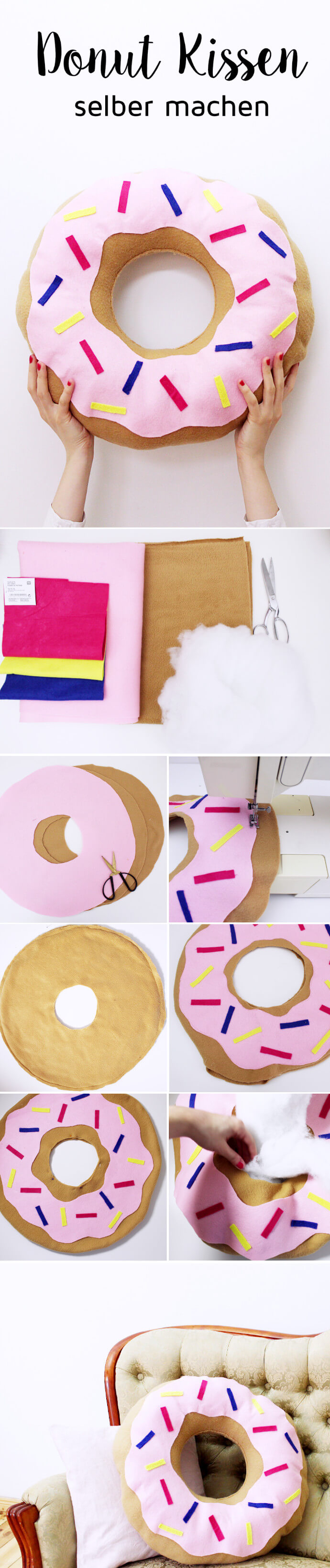 Diy Donut Kissen Selber Machen Variante Mit Und Ohne Nahen