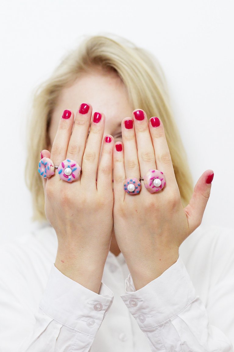 DIY Donuts aus Fimo selber machen & Ringe basteln
