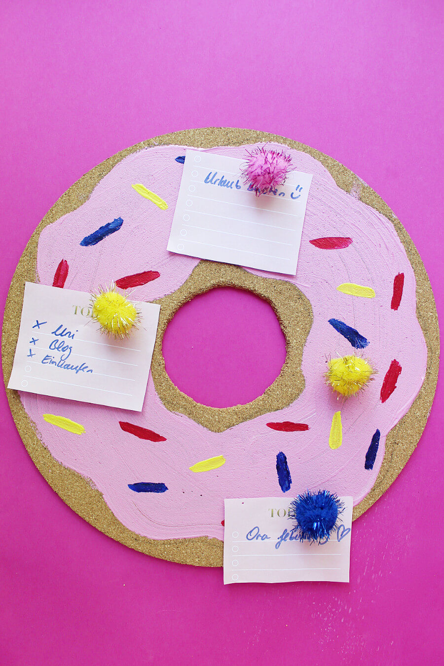 Diy Pinnwand Fur Den Schreibtisch Selber Machen Donut Einhorn