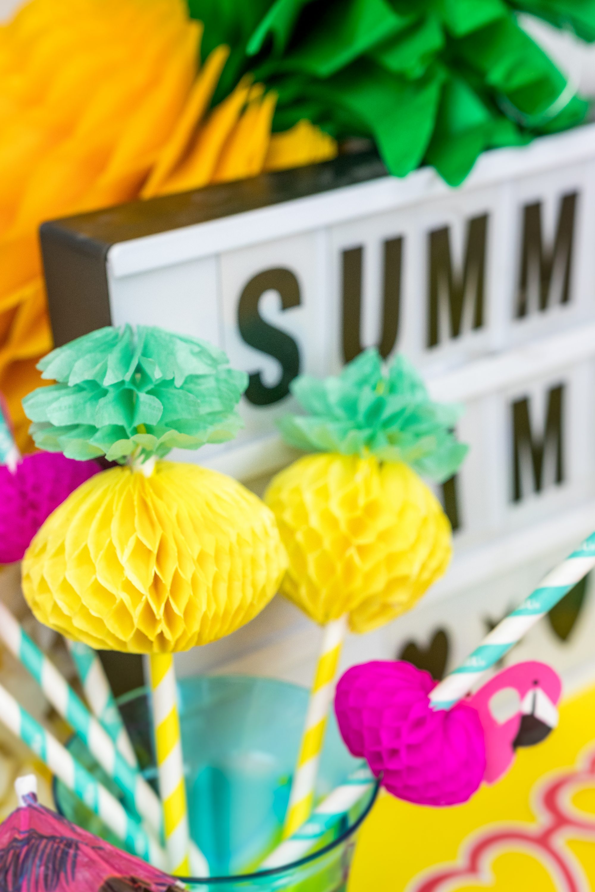 Sommer Party DIY Idee Ananas Strohhalm selber basteln DIY Blog 