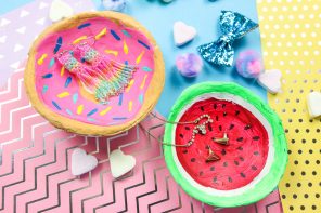 DIY Schmuckschalen aus Modelliermasse selber machen – Donut & Wassermelone